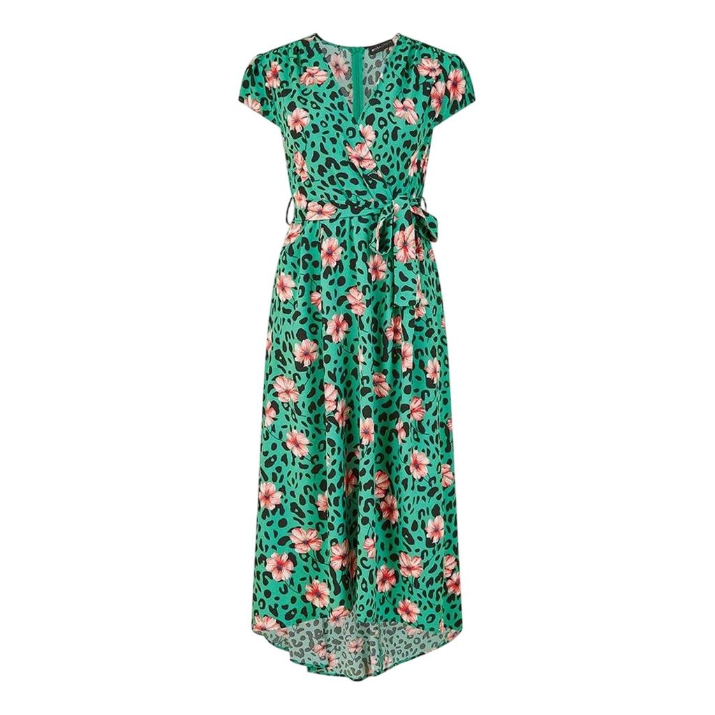Mela London Womens/Ladies Animal Print Flutter Wrap Dress