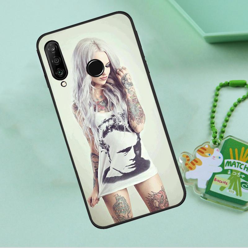 Sexy Arm Tattoeage Meisje Voor Huawei Nova 8i 11i 12i 12s 9 10 SE Y90 Y60 Y70 Y72 Y61 Y91 P20 P30 P40 Lite P60 Pro Hoesje
