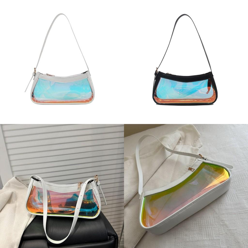 Acrylic Transparent Shoulder Bag For Women With Zipper Closure And Cell Phone Pocket For Daily Use