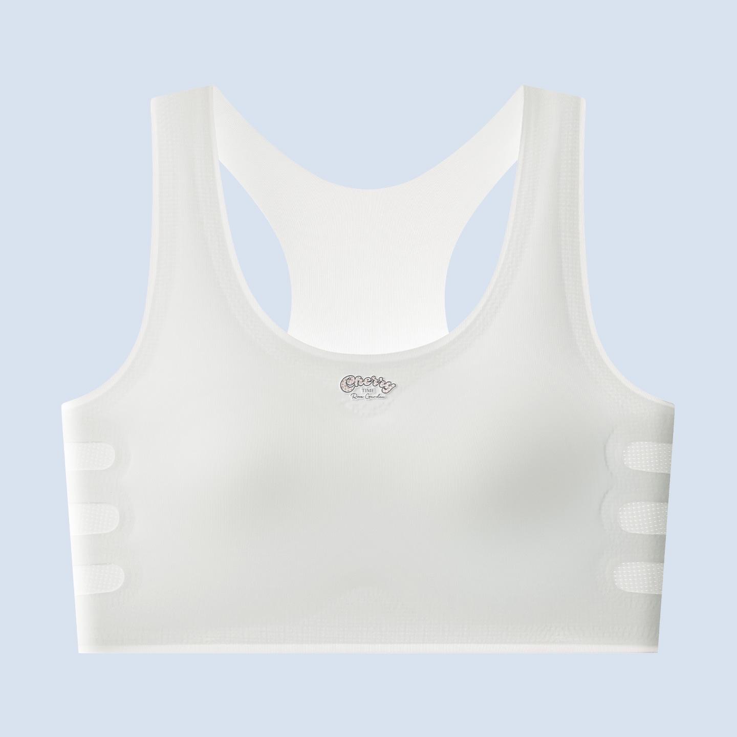 

Girls Seamless Sports Vest: Breathable Ice Silk, Shock-Absorbing Underwear for Puberty Stage Two Students XL (95-125kg)