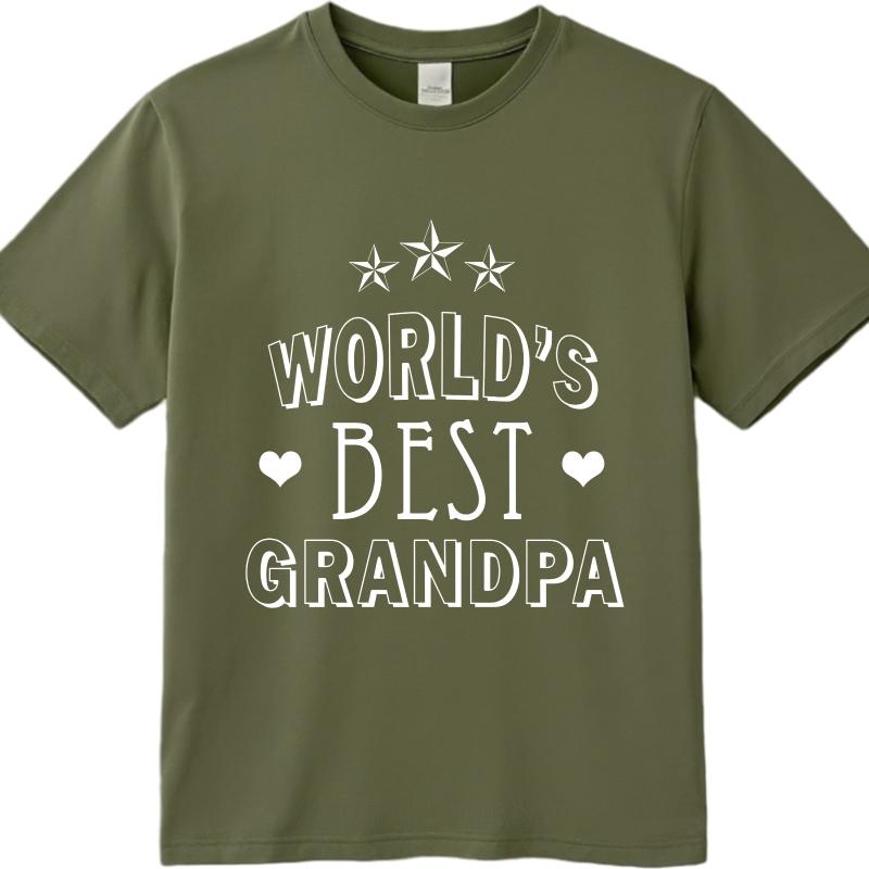 New Arrived Women Oneck Tshirt Cotton Worlds Best Grandpa With Stars And Hearts Retro For Unisex Teeshirt Male Summer Teeshirt