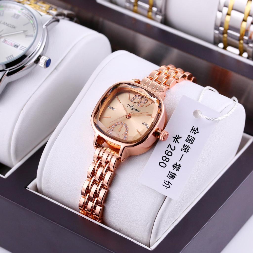 2024 Women's Trendy Square Dial Quartz Watch - Fashionable, Waterproof, Versatile
