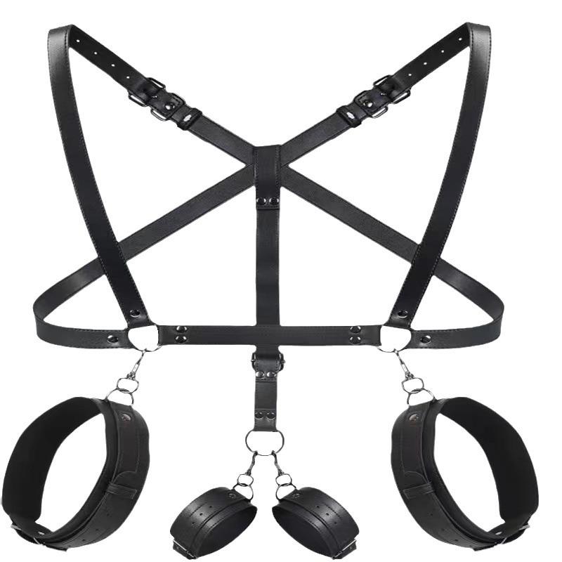 Leather Handcuffs & Ankle Cuffs Bondage Set for Adults | Erotic Restraint Gear