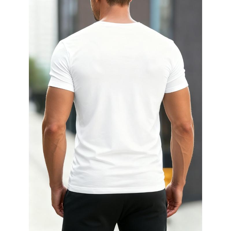 European Sizes Men'S Casual Short-Sleeve Shirt for Summer, Featuring Polish Style with Polish Text, Machine Washable with a Round Neck