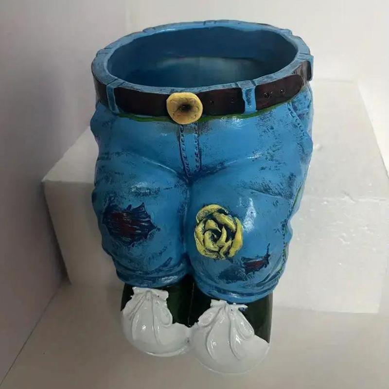 1 st Jeans Byxor Form Blomkruka Resin Staty Blomkruka Planterare För Inomhusträdgård Gård Gräsmatta Veranda Uteplats Utomhus Växtbehållare