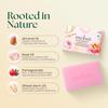 MOHA Rosen- & Mandel-Seifenstück für Gesicht und Körper Sanft Peeling Feuchtigkeitsspendende Badeseife 100 g 3er-Pack Tägliche Feuchtigkeitspflege