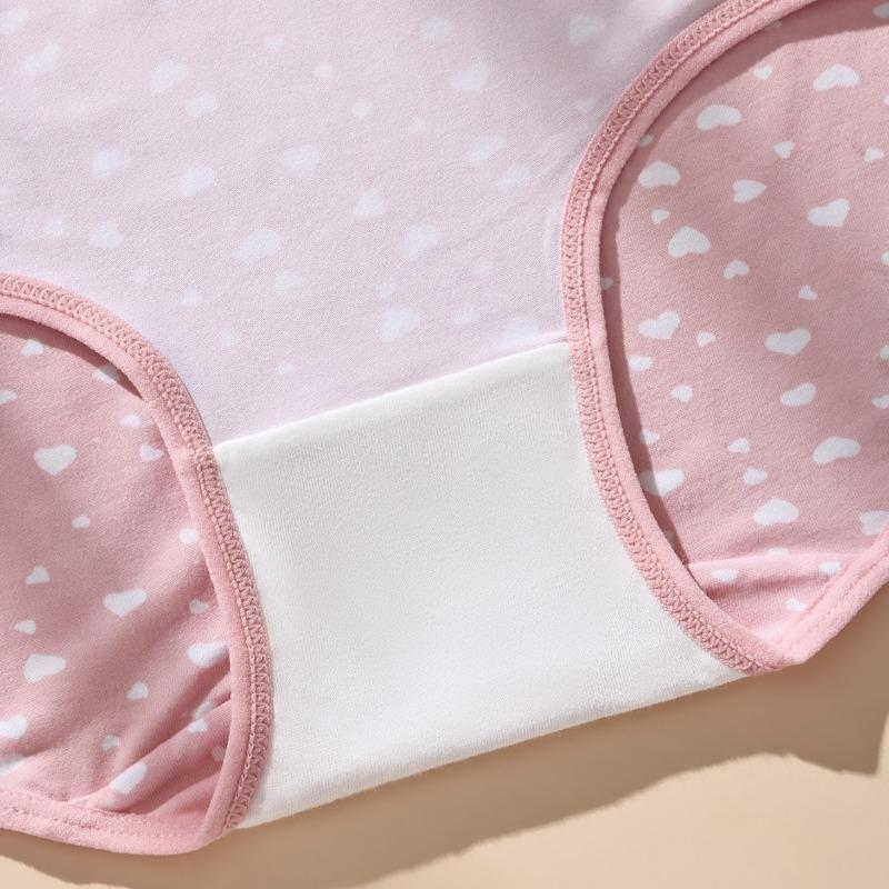 Women's Cotton Printed Breathable and Comfortable Briefs with No Marks Cute High Waisted Large Underwear