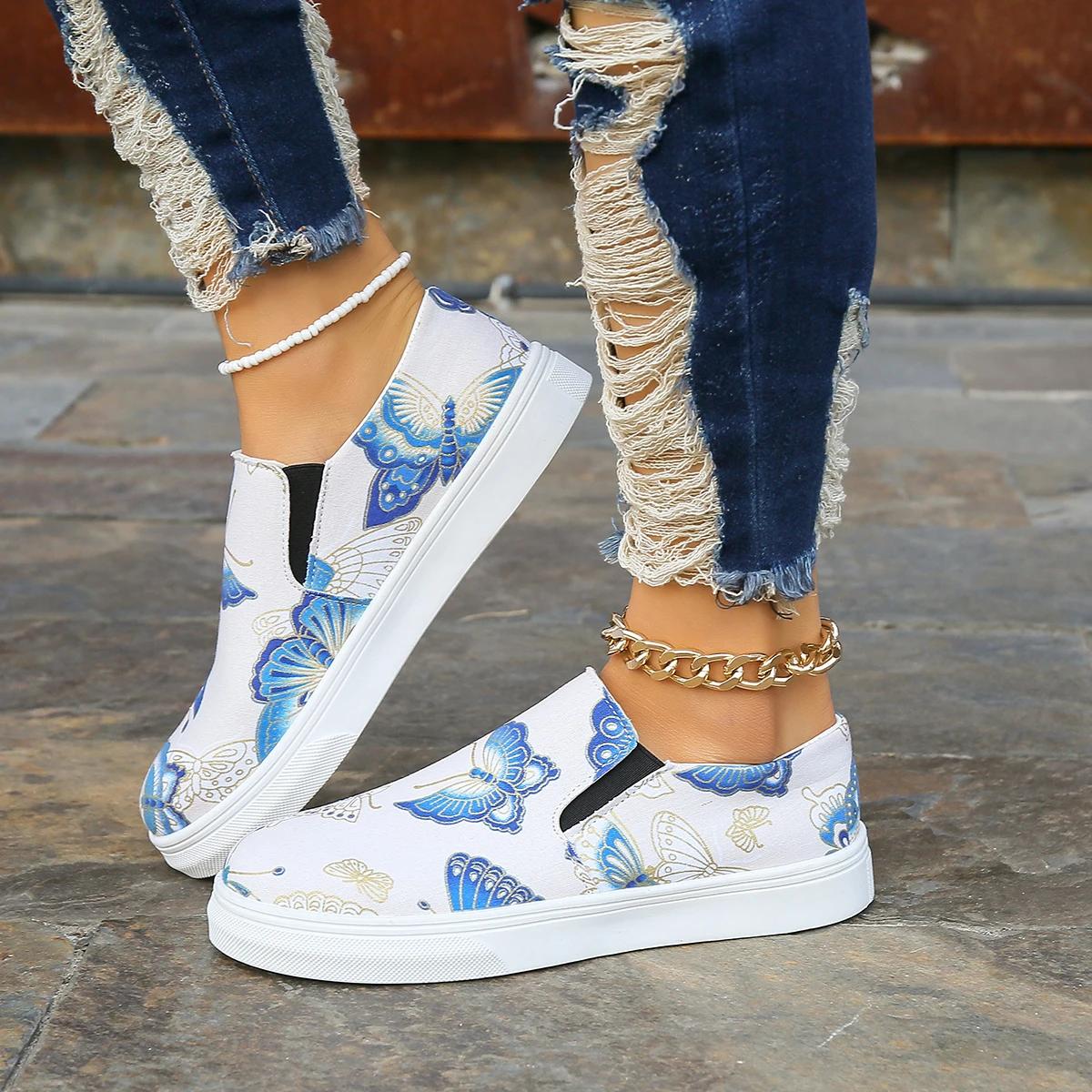 

Модне жіноче взуття 2024 року високої якості, жіночі туфлі великих розмірів на плоскою підборах, модне повсякденне взуття з принтом, нові туфлі на плоскому підборі з круглим носком, запатої 43 білий