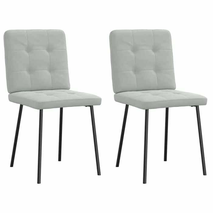 VidaXL Dining Chairs Set of 2 Light Grey Velvet, Dining Chair, Kitchen Chair, Accent Chair, Chair, Chair of 4101057