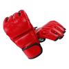 Unisex MMA Gloves Half Finger Boxing Gloves with Open Palms for Combat Fighting Training Red