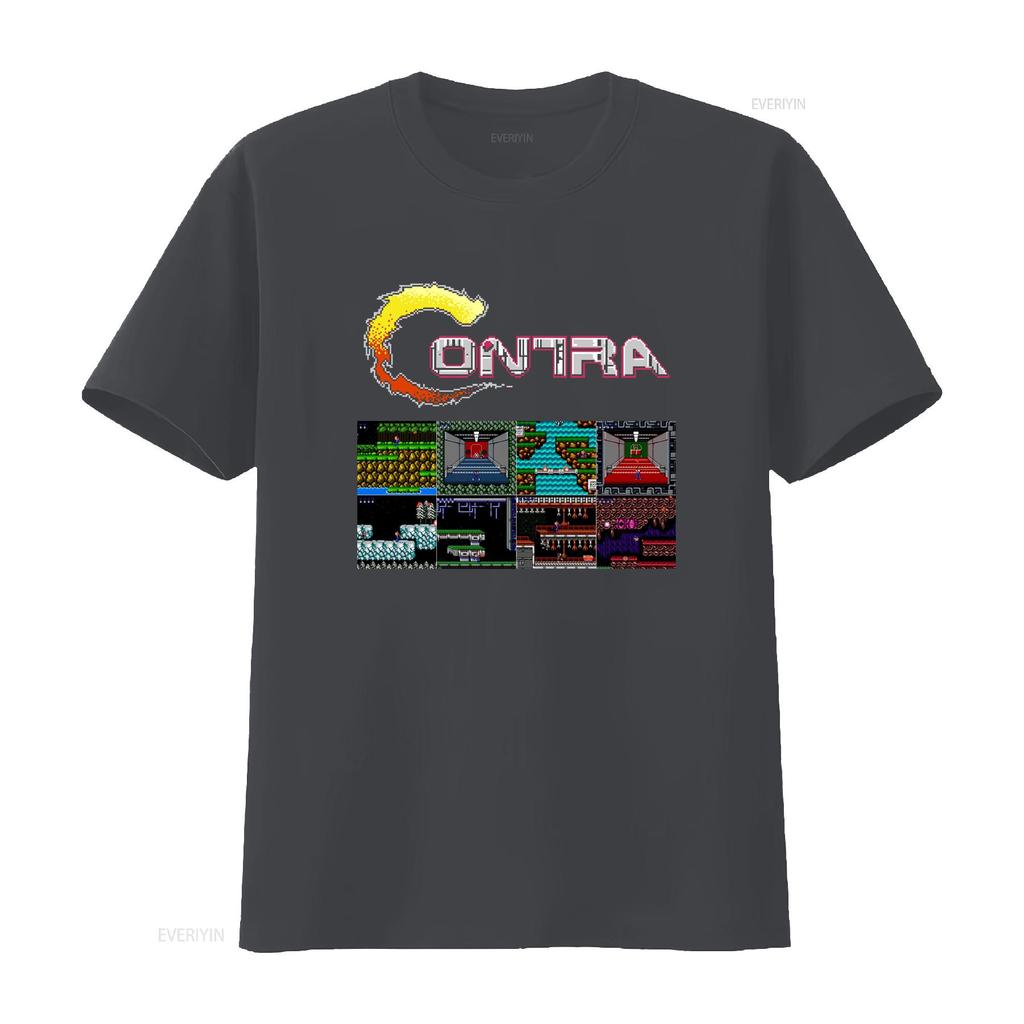 Contra gryzor all stages NES Famicom game 8 bit stage screen T Shirt Arcade classic vintage retro design sizes vintage Washed