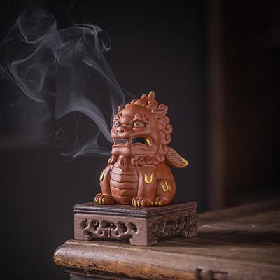 Szczęśliwy Smok Palnik Rok Smoka Zodiak Fioletowy Piasek Palnik do Kadzidła Gospodarstwo Domowe Wewnętrzny Aromaterapia Palnik do Drzewa Sandałowego Aromaterapia Palnik Ornament