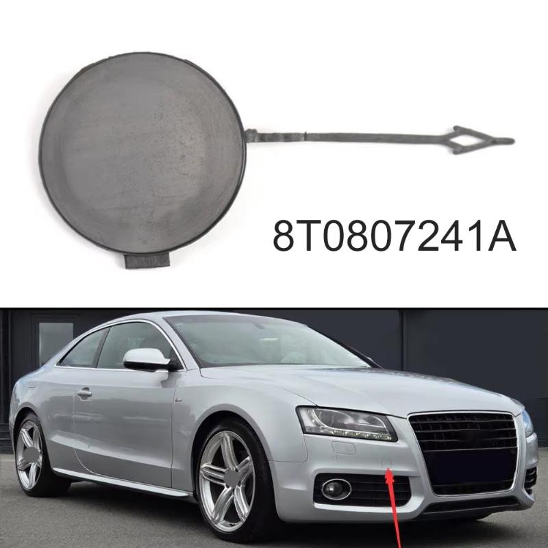 Front Bumper Tow Hook Cover Fit for  A4 B8 Black Durable ABS Exact Match Car Exterior Maintenance Accessory