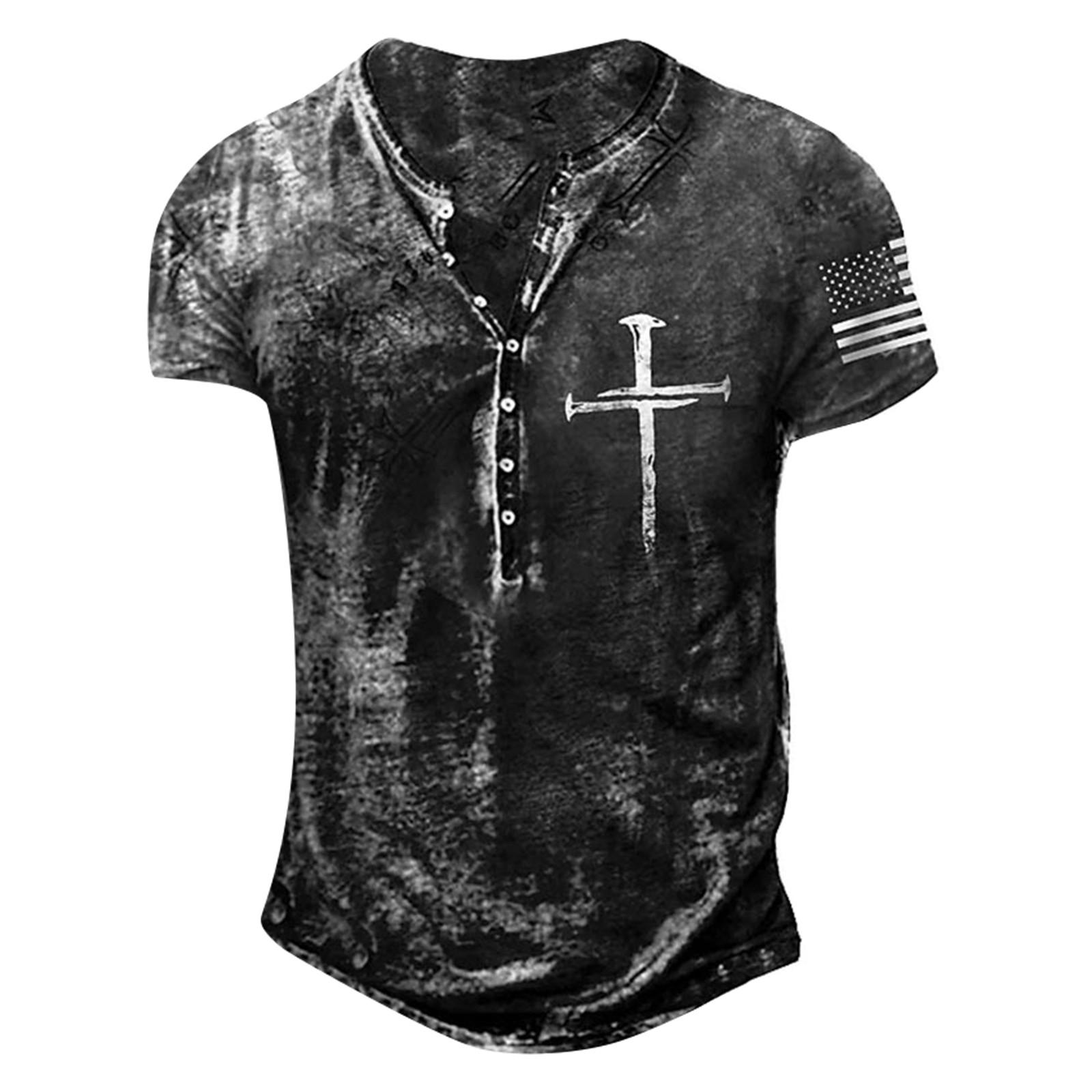 Мужская модная футболка с коротким рукавом и вышивкой с коротким рукавом и принтом на весну и лето L 1898₽