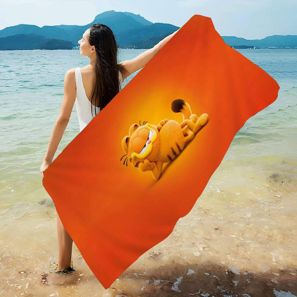 Cute-T-Garfields Microfiber Blanket Quick Drying Beach Towels Oversized Printing Super Absorbent Pool Towel Blanket