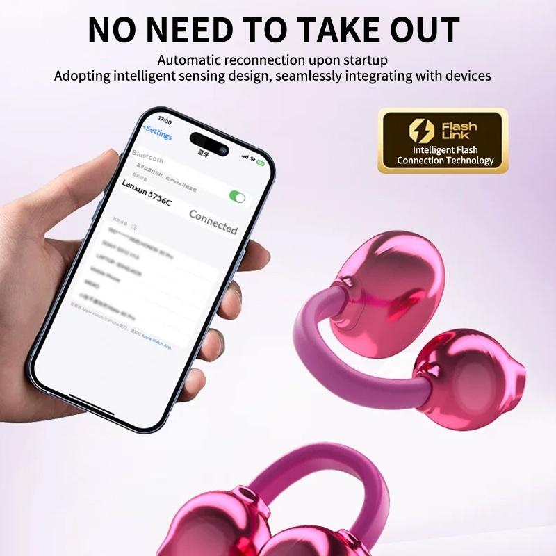 1 Set Noise-Canceling Ear Clips X22 Clip-On Wireless Bluetooth Headphones Type-C Charging For Gift
