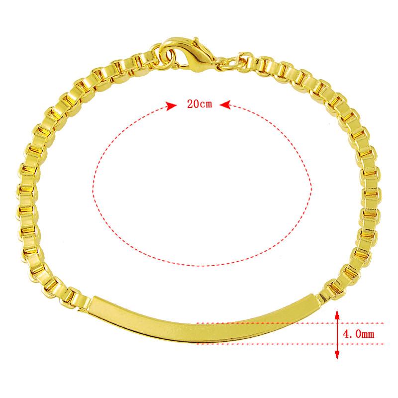 24k Plating Gold Armband Mode Box Hand Kette Armbänder Für Frauen Männer Link Kette Armband Luxus Schmuck