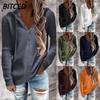 Women's Fashion Casual Solid Color Print Long Sleeve Hooded Hoodies & Sweatshirts International Design