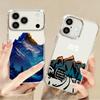 Snow Mountain Scenery Phone Case For iPhone 17 Pro Max Plating Lens Frame Clear Soft Cover For iPhone 16 15 14 13 Pro Max 11 16E 17E