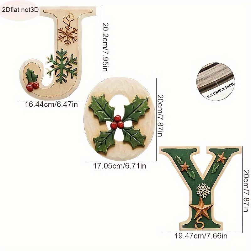 Wooden Wall Decor Christmas Wreaths-For Front Door,"JOY" Slogan,Indoor and Outdoor Use-Rustic Holiday Décor,Living Room Kitchen