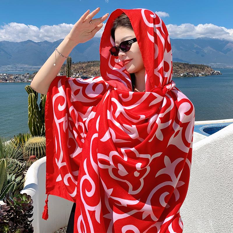 Ethnische Sonnenschutz-Reiseshawl - Yunnan, Qinghai, Tibet, Xinjiang