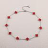 Steel-colored Four-leaf Clover and Ten-flower Necklace Clavicle Chain Fashionable and Non-fading Necklace for Women