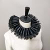 Women Girls Ribbon Tie Ruffled False Collar Victorian Renaissance Lace Trim Necklace for Halloween Costume Parties