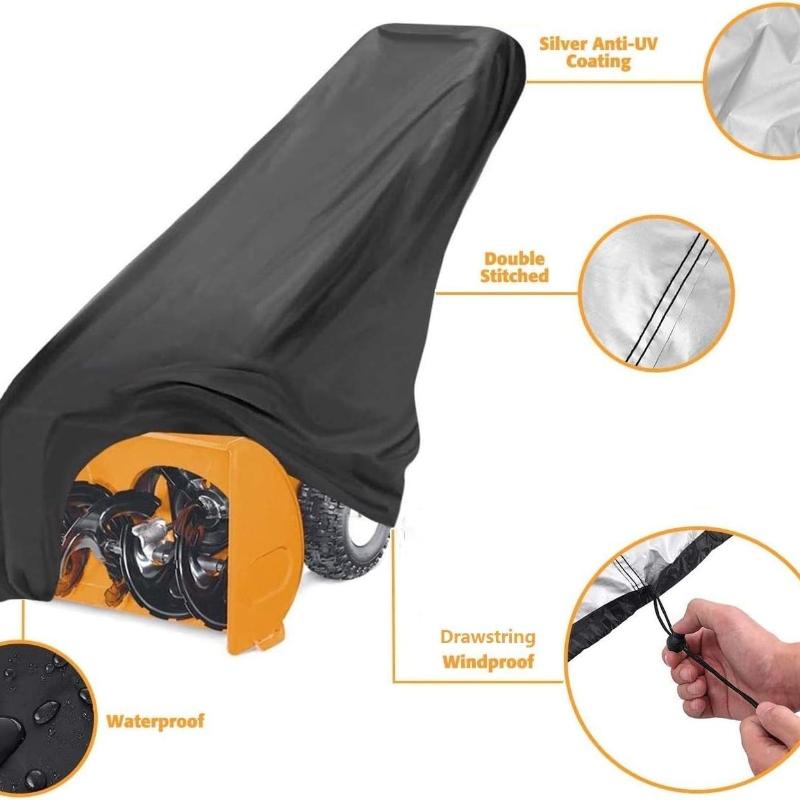 Snow Thrower Cover Waterproof Dustproof Snow Blower Covers for Most Electric Two-Stage Snow Throwers (L: 60.24x33.07x45.28in/ 153x84x115cm)