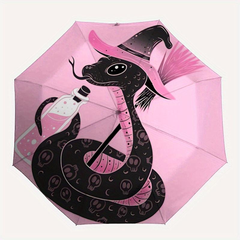 1pc Witchcraft, Skulls Automatic Open/close Folding Umbrella, Compact Portable Travel Umbrella, Durable Construction yy250809080