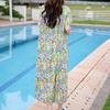 Vintage Print Loose Dresses For Women Plus Size Short Sleeve Casual Long Dress Summer Elegant Middle-aged Women's Clothing