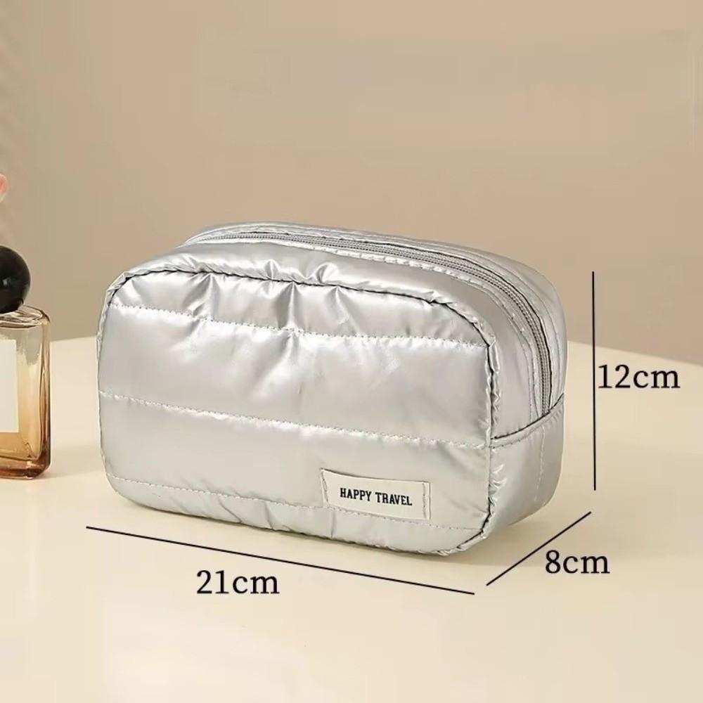 Portable Large Capacity Quilted Makeup Bag Waterproof Handheld Toiletry Bag Shockproof Cosmetic Storage Pouch for Women Girls