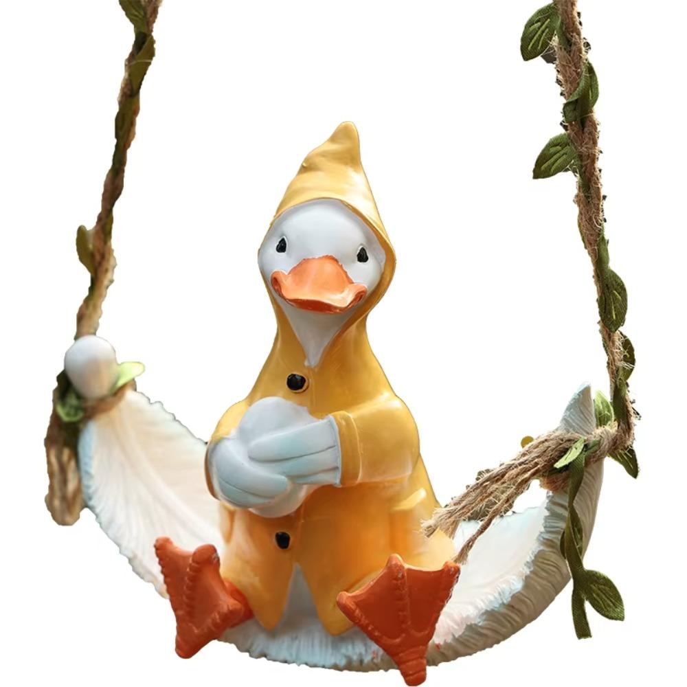 Resin Rabbit Swinging Garden Decoration Waterproof Duck Table Decoration Doll  Flower Garden