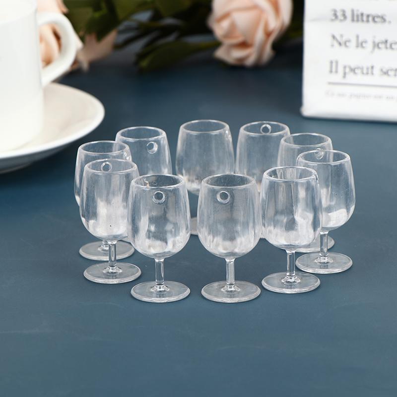 10Pcs 1:6 1/12 Dollhouse Miniature Wine Cups Dolls House Kitchen Accessories