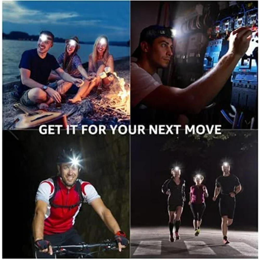 Powerful Sensor LED Headlamp USB Rechargeable Head Flashlight Headlight Waterproof Torch for Outdoor Camping Fishing Lantern