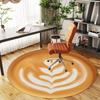 1pc Coffee Latte Art Round Chair Mat Area Rug - Non-Slip, Floor Mat for Office, Bedroom, and Indoor Decor C1118138