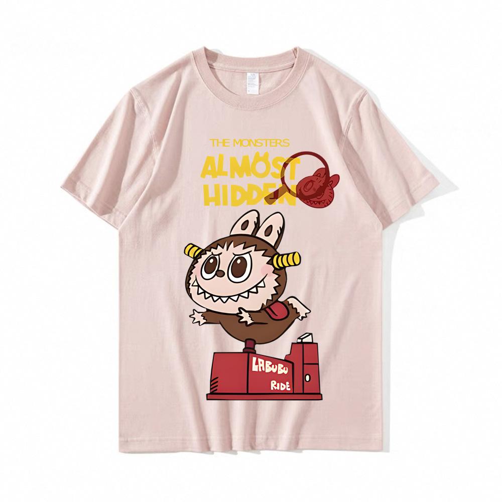 LABUBU Kawaii T-Shirt 100% Cotton Fashion Tshirts Cartoon Graphic T Shirts Clothes Summer Casual T-shirt Short Sleeve O-neck Tops