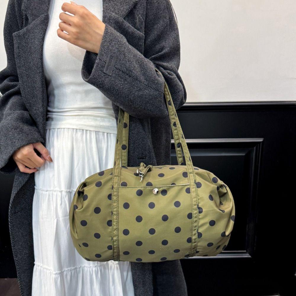 Retro Polka Dot Women's Shoulder Bag Lightweight Tote Bag Lady Korean Handbag Large Capacity Commuting Bag Women Female