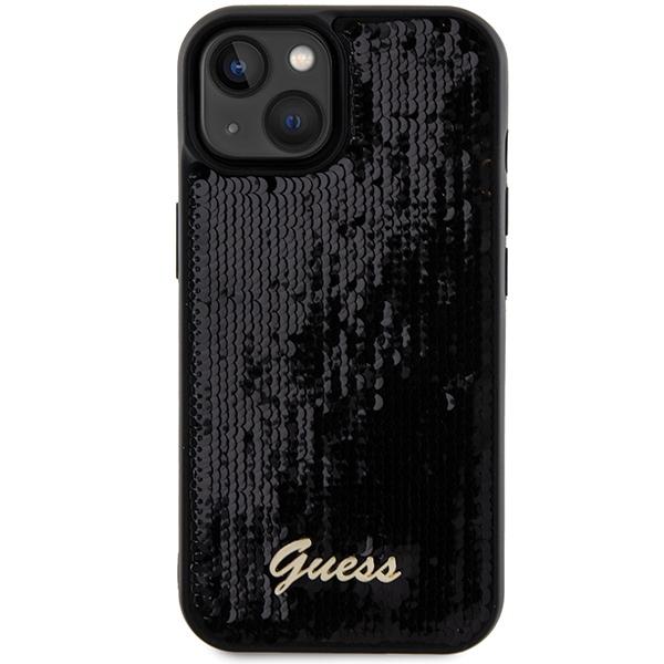 Guess Guhcp14Spsfdgsk Iphone 14 / 15 / 13 6.1 Czarny/Black Hardcase Sequin Script Metal
