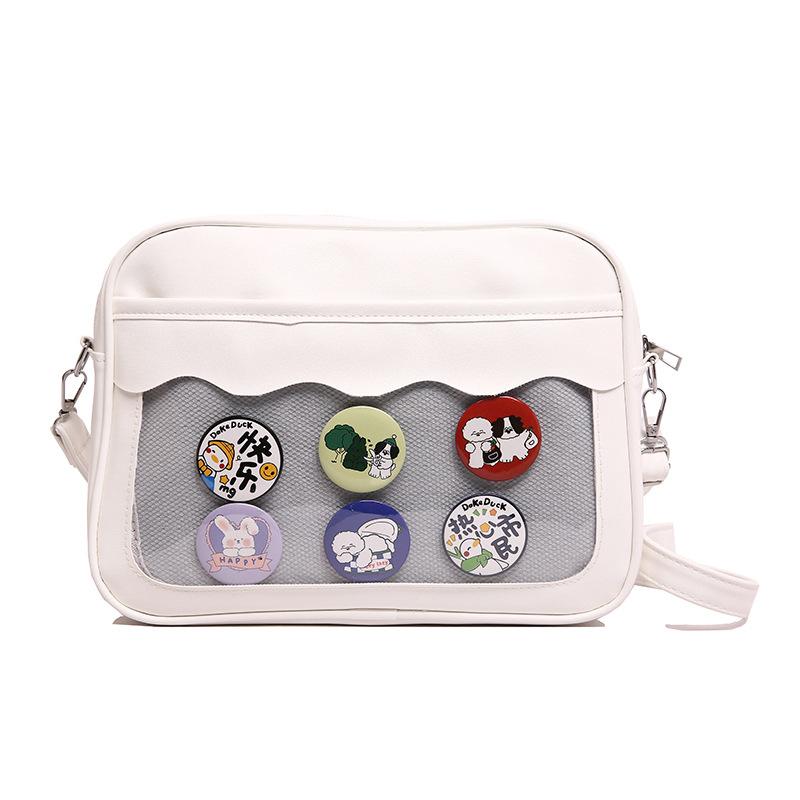 Two-dimensional Female Small Fresh College Style Shoulder Bag Versatile Sweet Soft Girl Transparent Messenger Bag