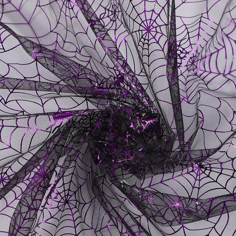 Purple Spider Web Organza Fabric for Halloween Decorations & Costumes