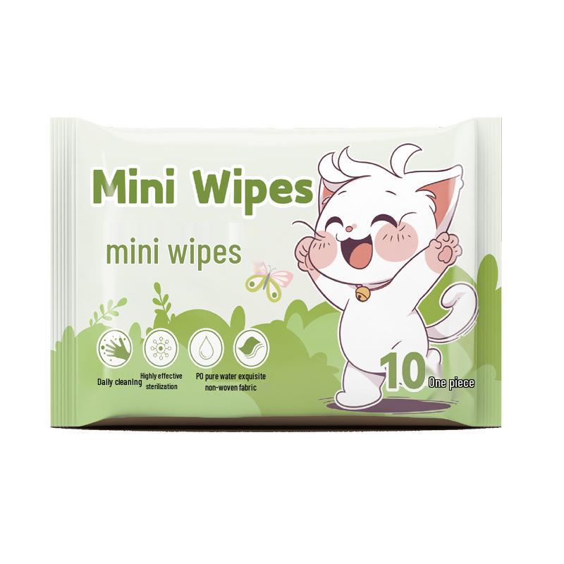 

Набор из 10 упаковок детских очищающих салфеток: Портативные влажные салфетки для путешествий, дома, ресторана, офиса
