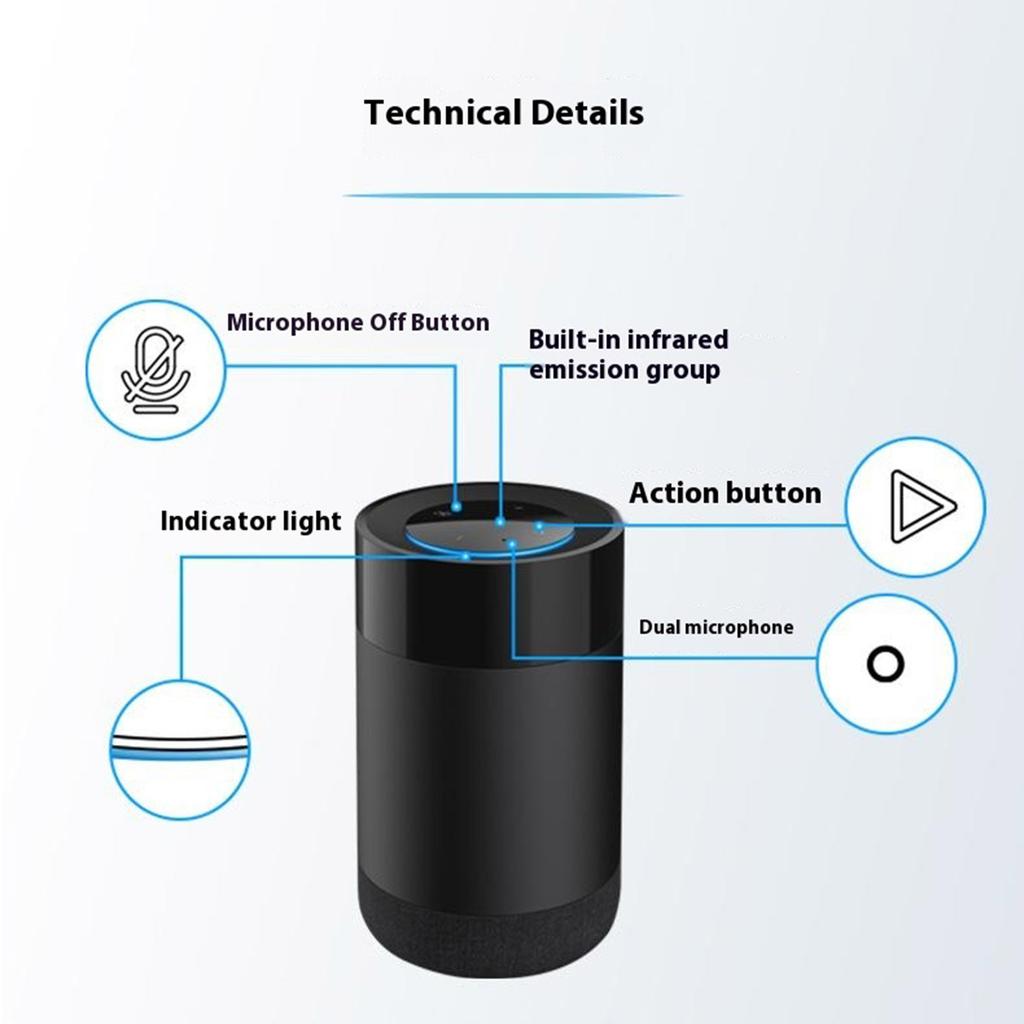 Altavoz inteligente infrarrojo W35 con interacción de voz IA y voz en 9 países. Plataforma de voz Alexa integrada.