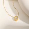 Elegant Heart-shaped Zircon Water Drop Necklace for Women,Stainless Steel Hammer Round Bead Chain Necklaces,Fashion Jewelry Gift