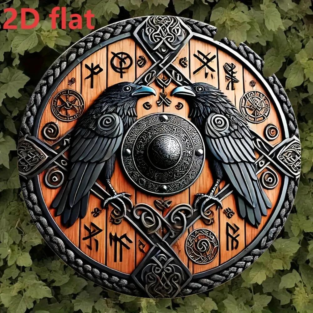 Wikinger Schildwall Metallkunst Zoll Rund Nordisch Keltischer Knoten Dekor für Zuhause Bar Outdoor Geschenk