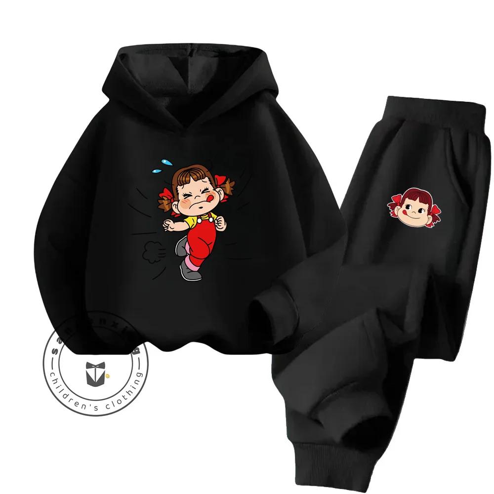 2025 Fujiya Cartoon Personalisiert Super Kawaii Fujiya Kleidung: Entzückend günstiges Hoodie-Set für Kinder für die Freizeit zu Hause und zum Spaß