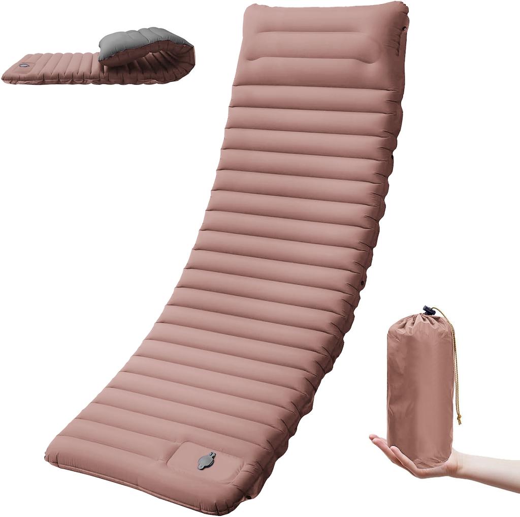 Extra Thick 4 Inch Camping Sleeping Pad Outdoor Camping Self-Inflating Mats Spliceable Hiking Fishing Sleeping Pad