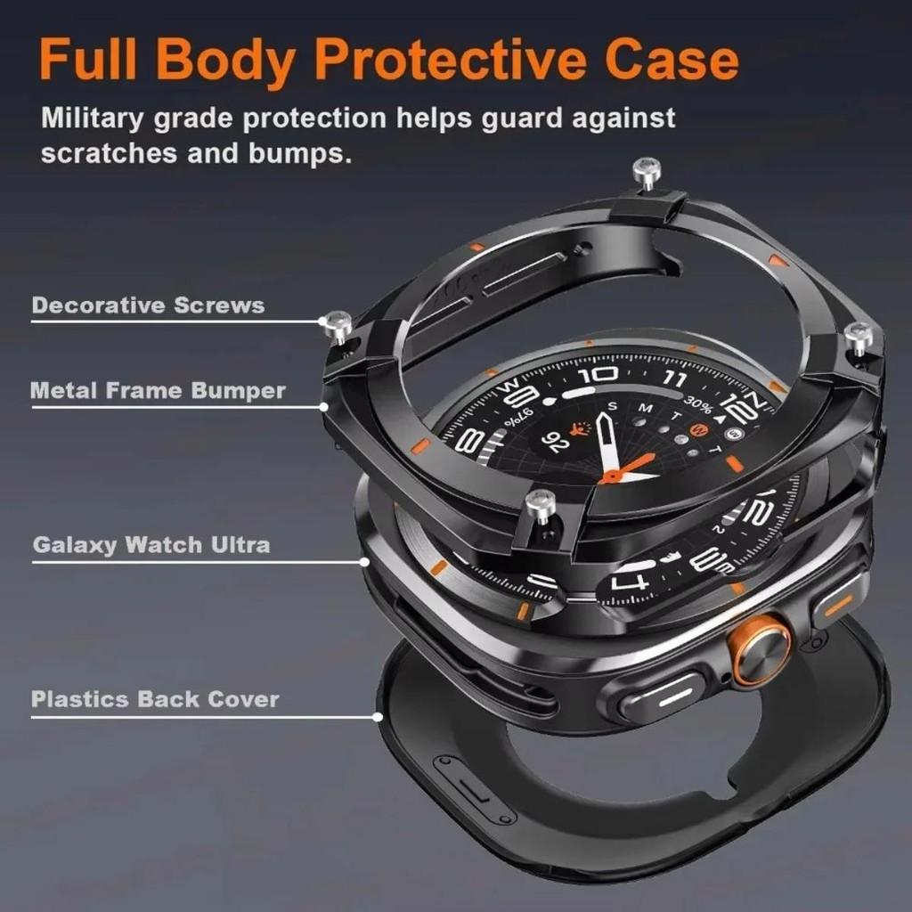 Metalowy Zderzak ze Stopu Aluminium dla Samsung Galaxy Watch Ultra 2026 47mm Pokrowiec Ochronny dla Samsung Galaxy Watch 7Ultra 47mm