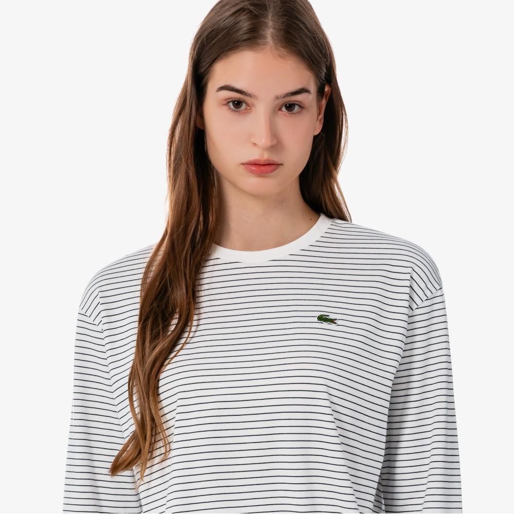 Lacoste Women's Striped Ribbon Long-Sleeve T-Shirt TF932E-56G166