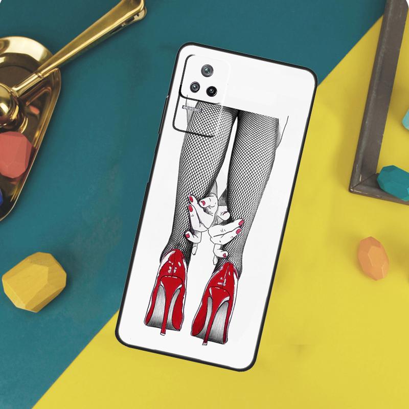Fashion High Heels Case For Xiaomi 15 14 13 Ultra 11T 12T 13T 14T Pro POCO X7 Pro X3 X5 X6 F5 F6 M6 Pro Funda