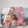 Singer Sabrina Carpenter Blanket Pop Music Plush Funny Warm Throw Blanket for Chair Covering Sofa Autumn/Winter,